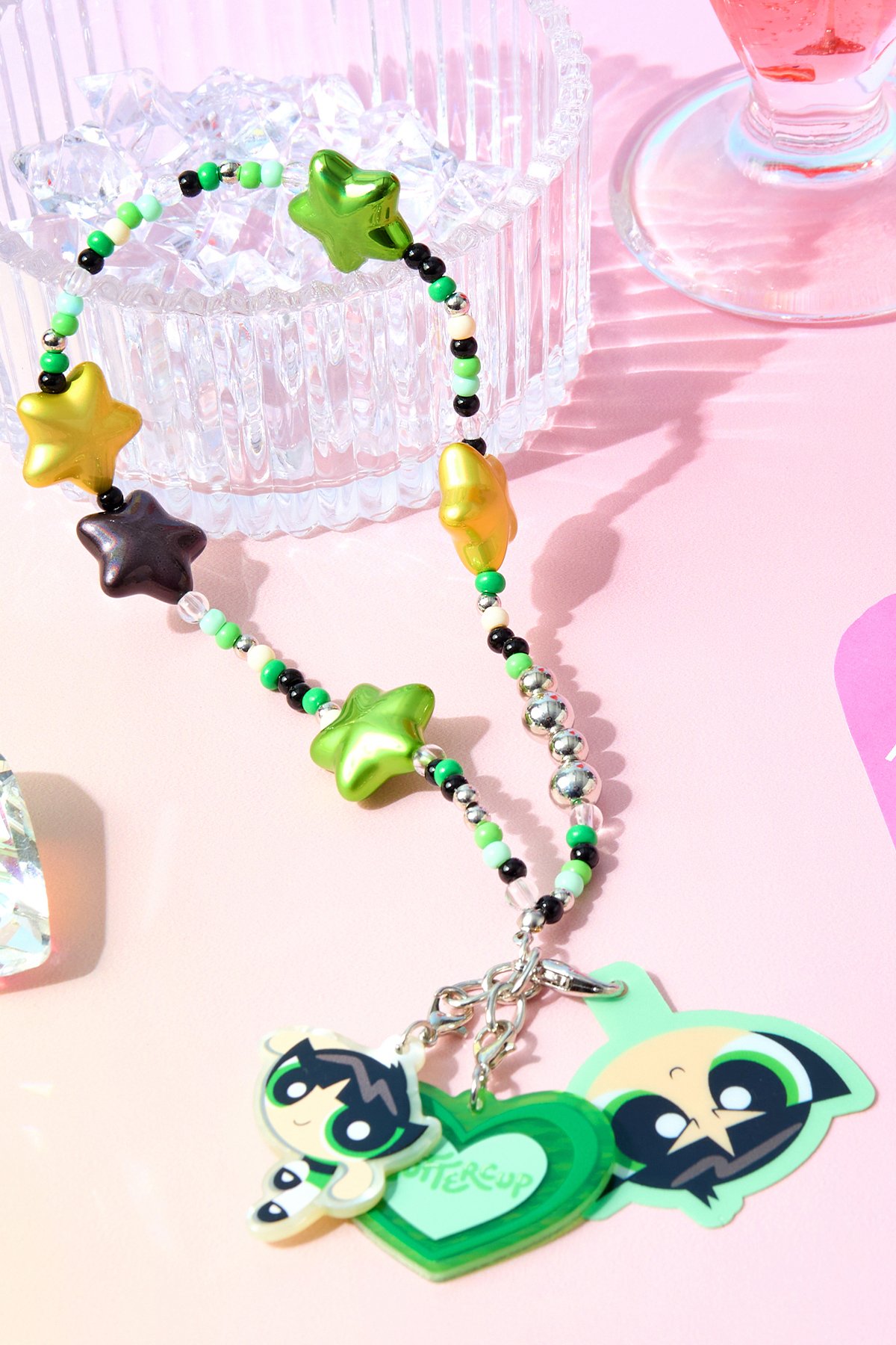 Powerpuff Girls Lisanslı Yıldız Figürlü Boncuklu Telefon İpi