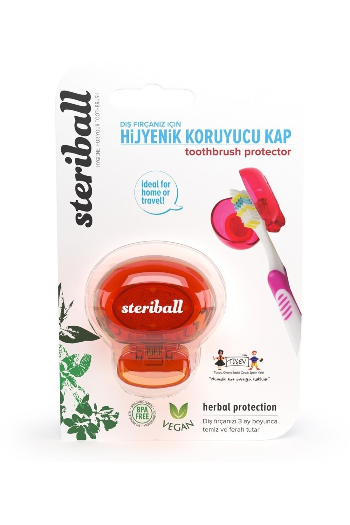 Steriball Diş Fırçası Koruyucu Hijyenik Kap Turuncu