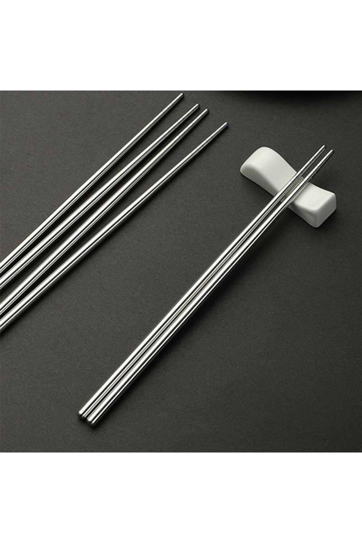 Paslanmaz Çelik Chopstick 3 Çift 23 Cm