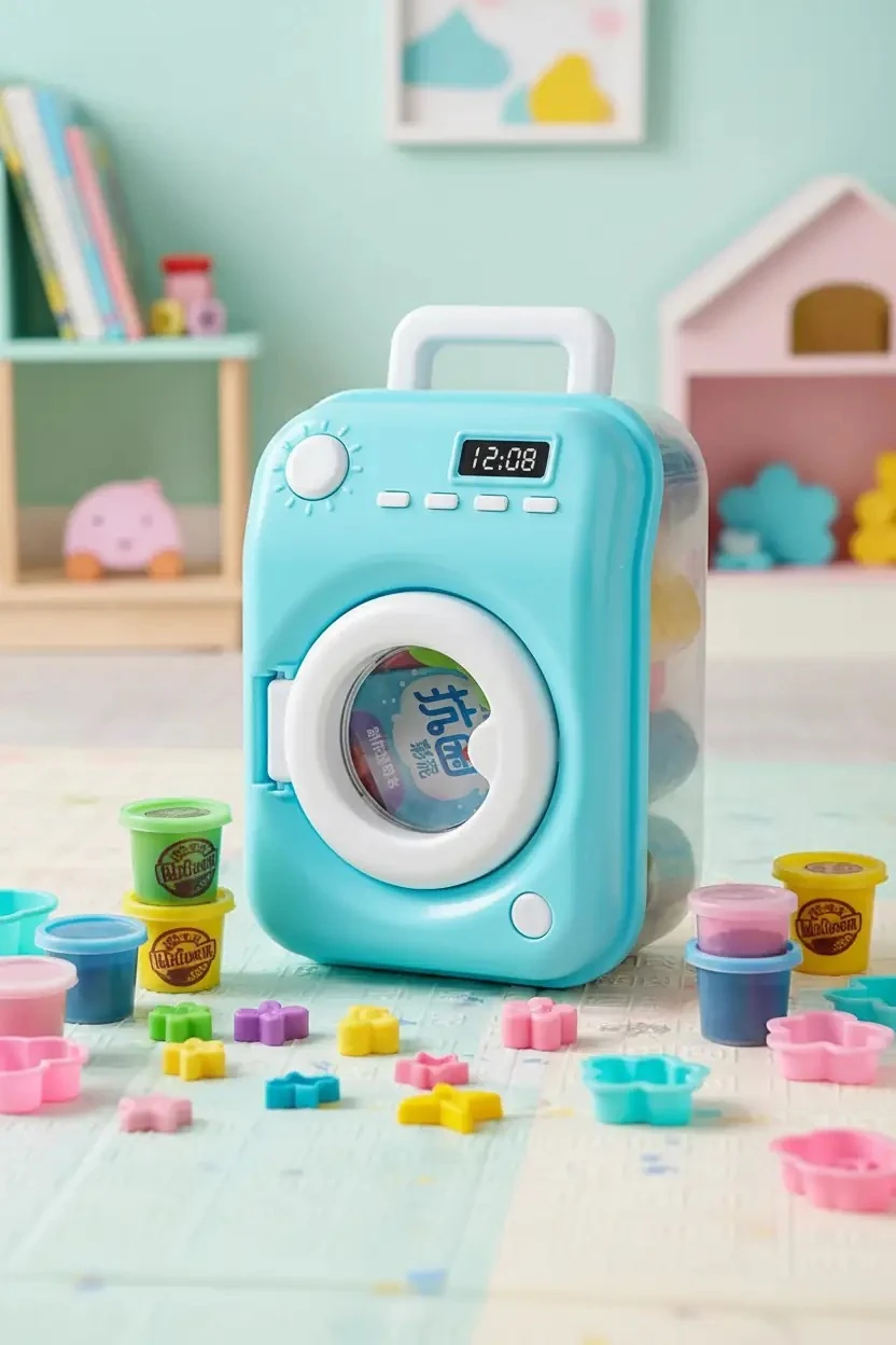 Miniso Lisanslı Çamaşır Makinesi Figürlü Oyun Hamuru Seti – Yaratıcı Modelleme Oyuncak
