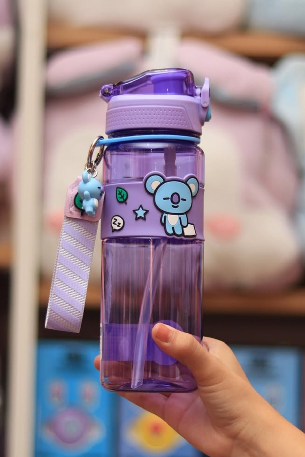 BT21 Lisanslı Askılı ve Kılıflı Plastik Şişe (800mL) - Koya