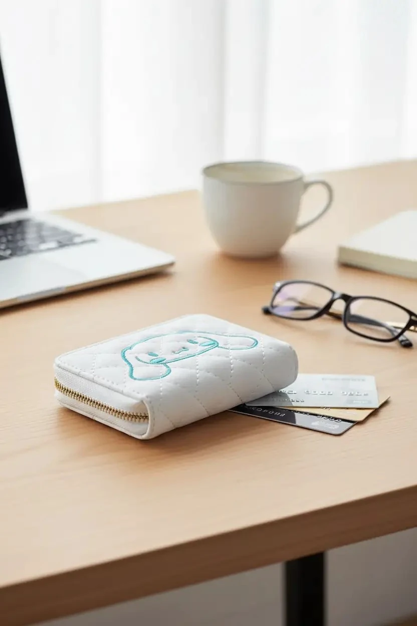 Sanrio Lisanslı Cinnamoroll Sevimli Fermuarlı Kartlık Cüzdan