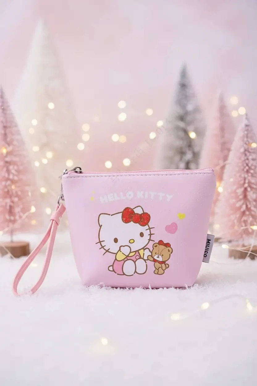 Sanrio Lisanslı Hello Kitty Mini Bozuk Para Çantası