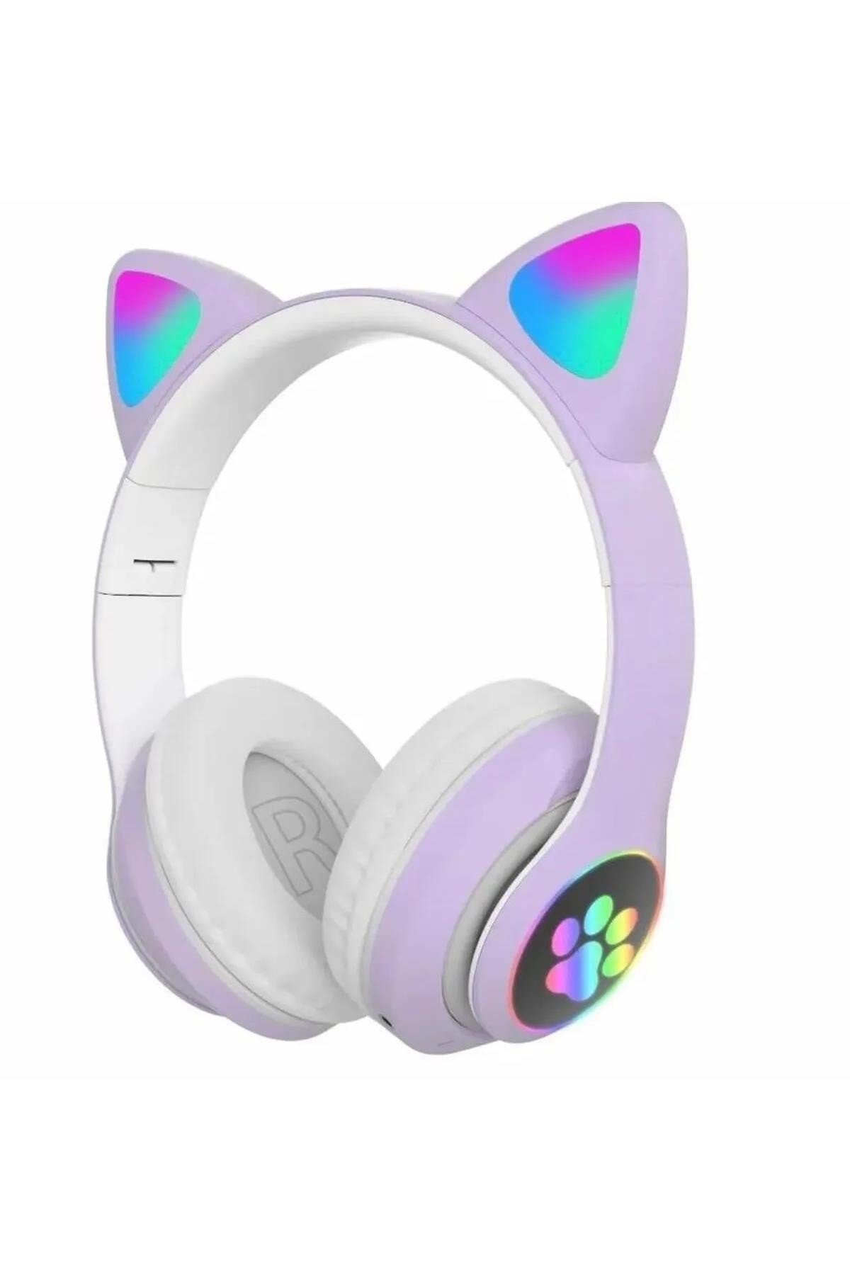 Kedi Kulaklı Led Aydınlatmalı Kulak Üstü 5.0 Bluetooth Kulaklık