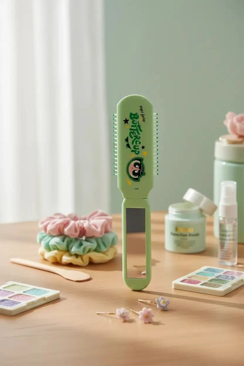 Powerpuff Girls Lisanslı Aynalı Saç Fırçası - Buttercup