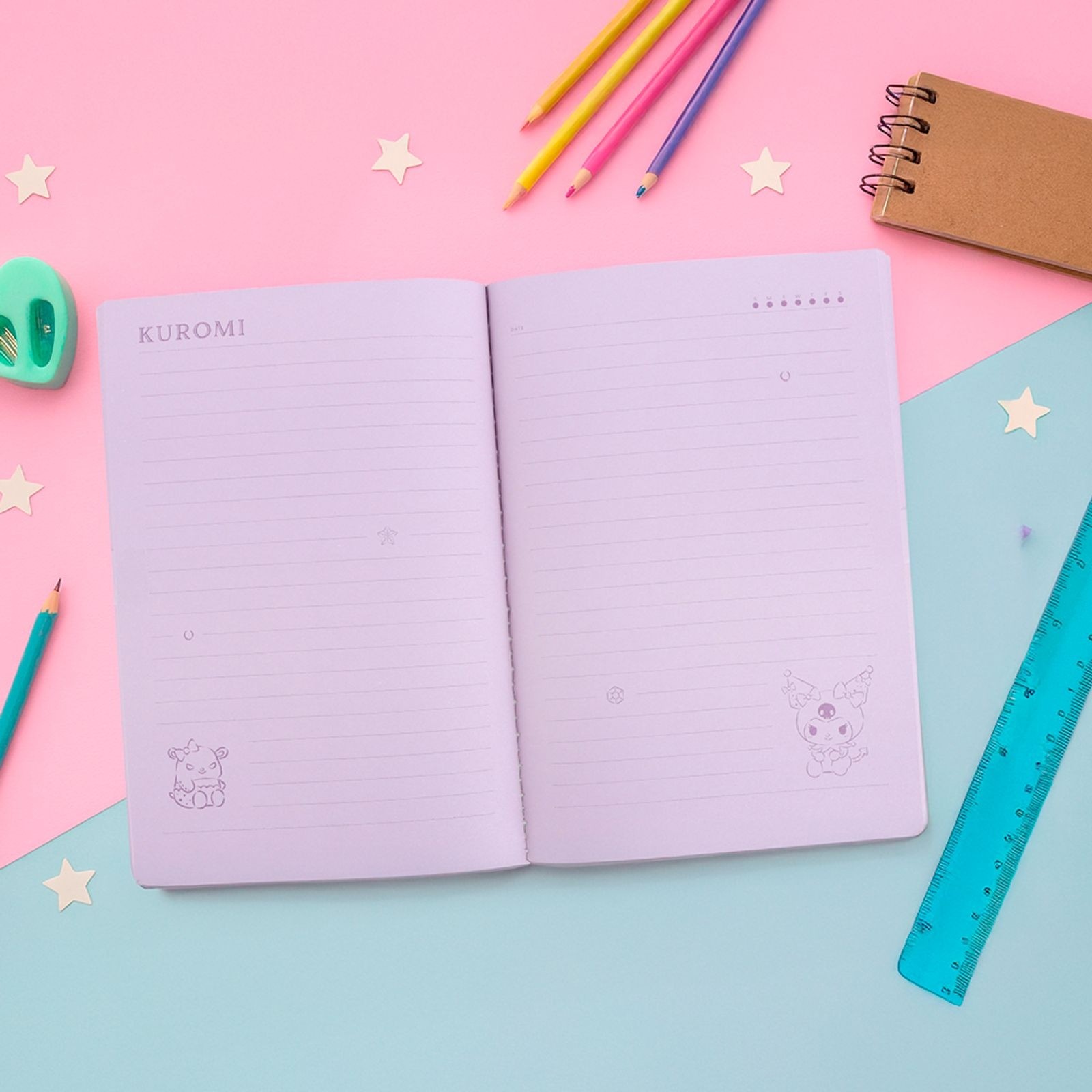 Sanrio Lisanslı Kuromi A5 Ciltli Defter (32 Yaprak) - Sevimli Kuromi'nin Renkli Dünyası