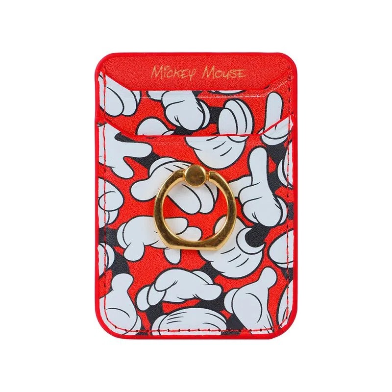 Mickey Mouse Lisanslı Kartlık Şeklinde Telefon Yüzüğü - Kırmızı