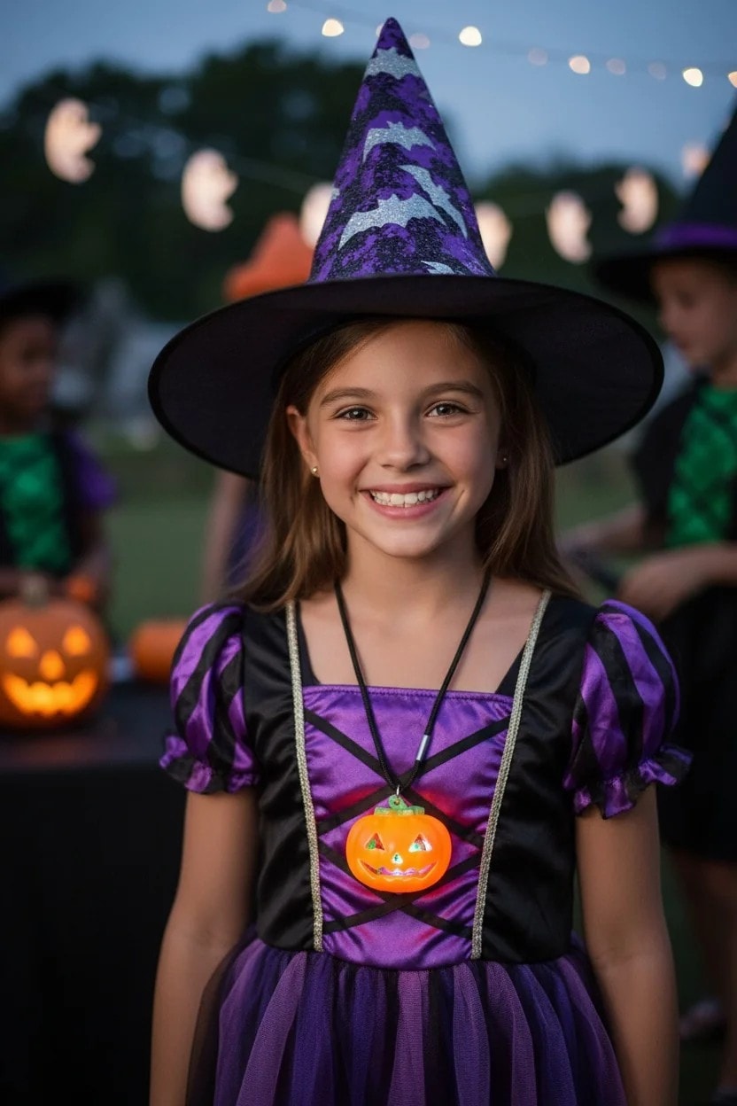 Halloween Balkabağı Işıklı Kolye