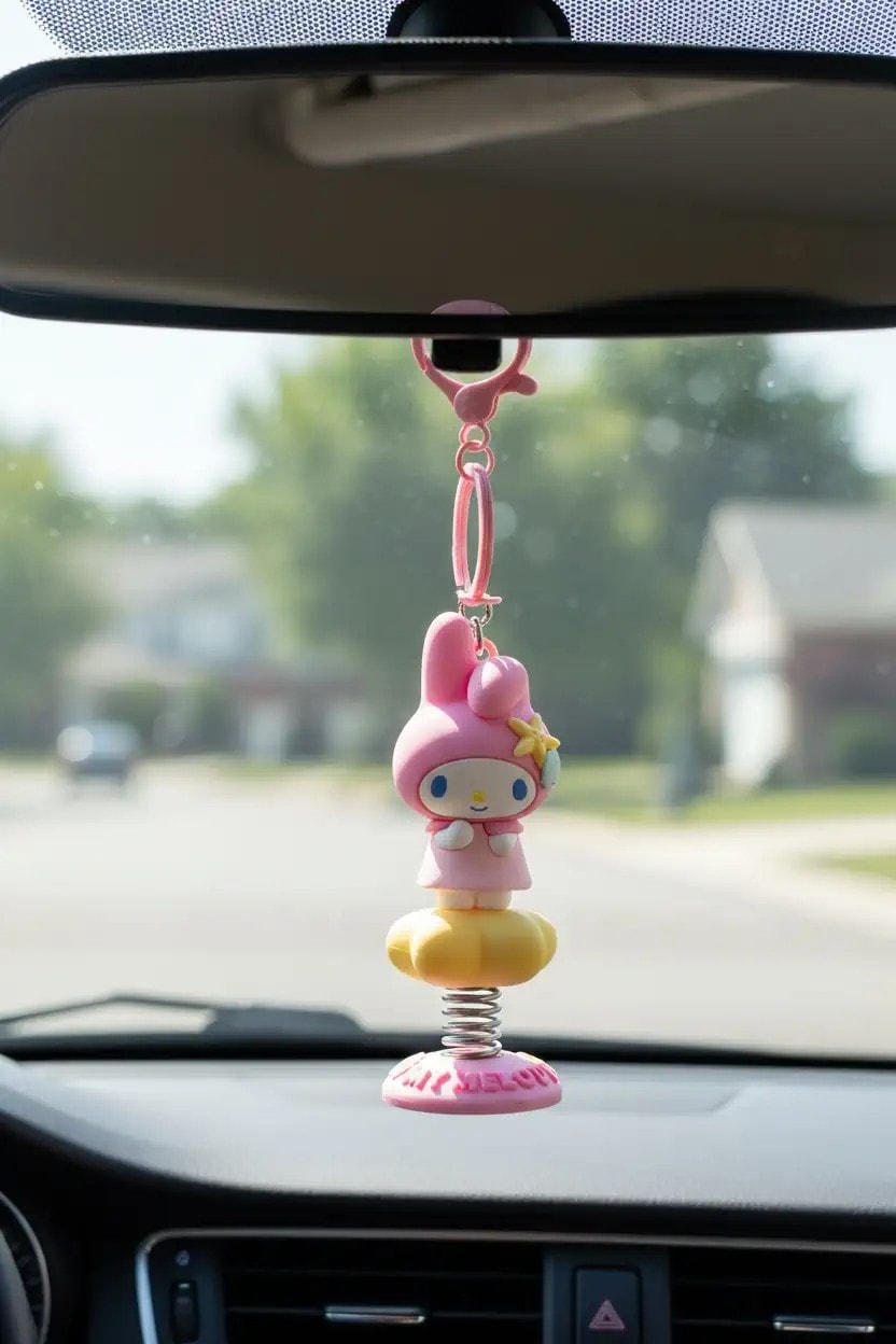 Sanrio Lisanslı Okyanus Hazinesi Hareketli Araba Süsü - Anahtarlık - My Melody