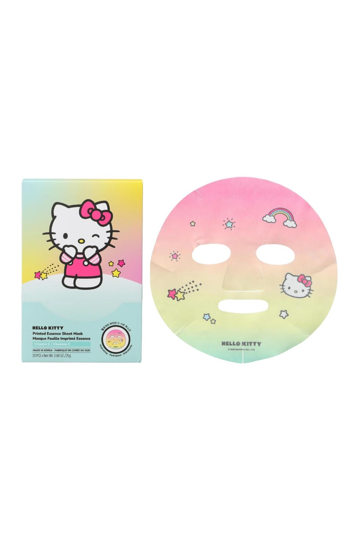 Sanrio Lisanslı Besleyici Hello Kitty Baskılı Kağıt Yüz Maskesi