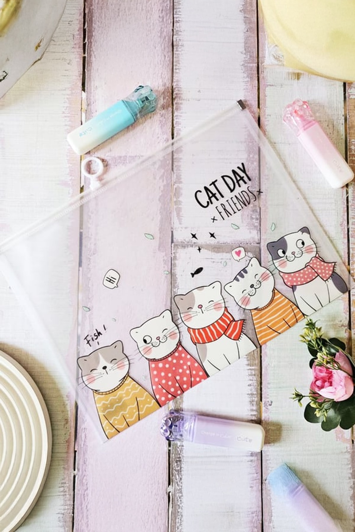 Kedi Desenli A4 Dosya