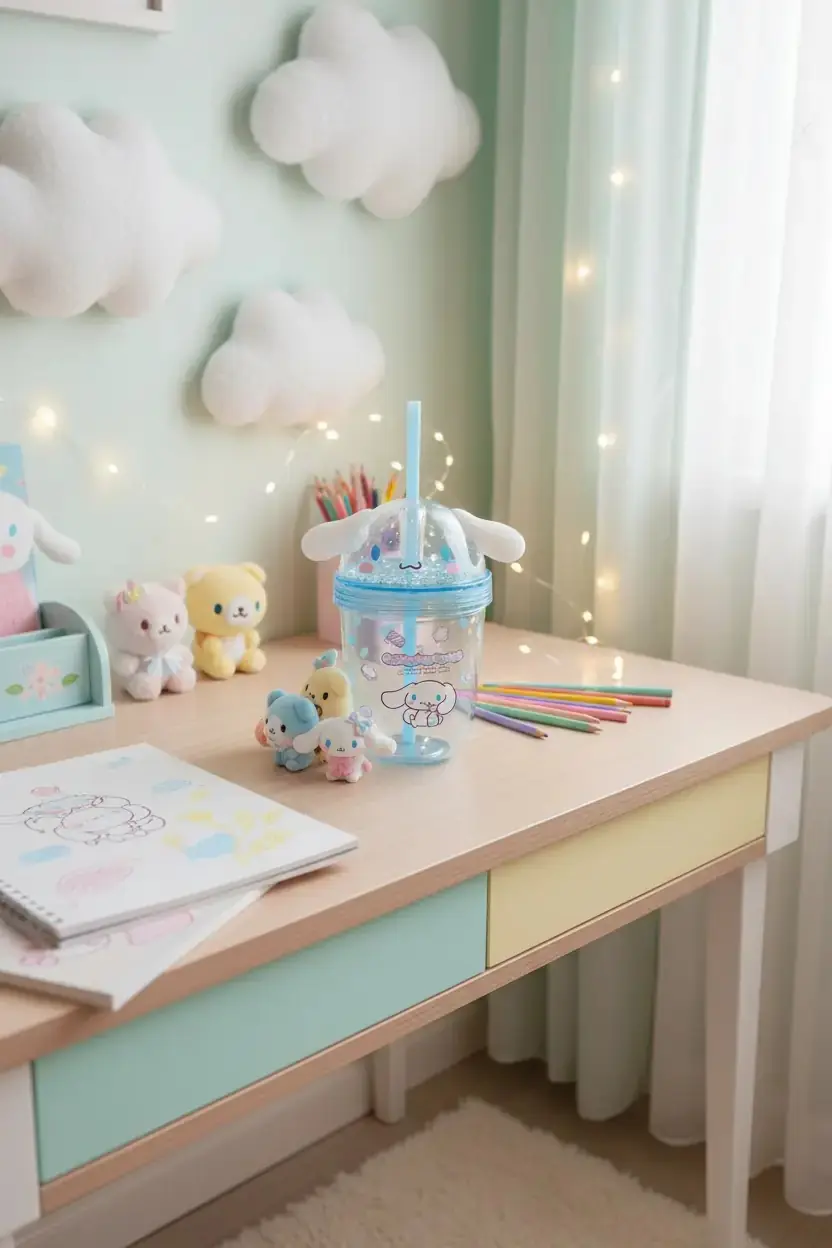 Sanrio Cinnamoroll Kulaklı Pipetli Su Şişesi 435 ml | Miniso TR