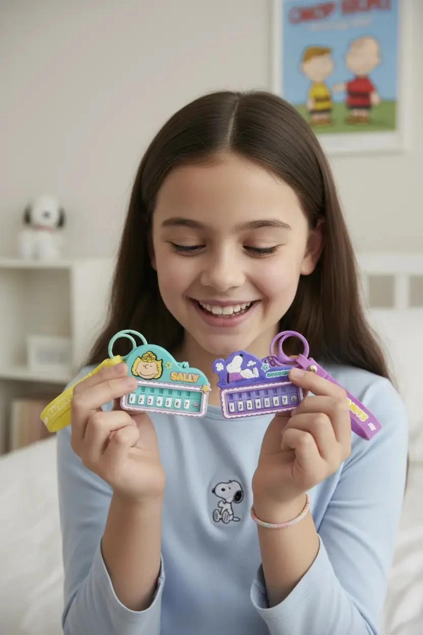 Snoopy Lisanslı Mini Piyano Figürlü Anahtarlık