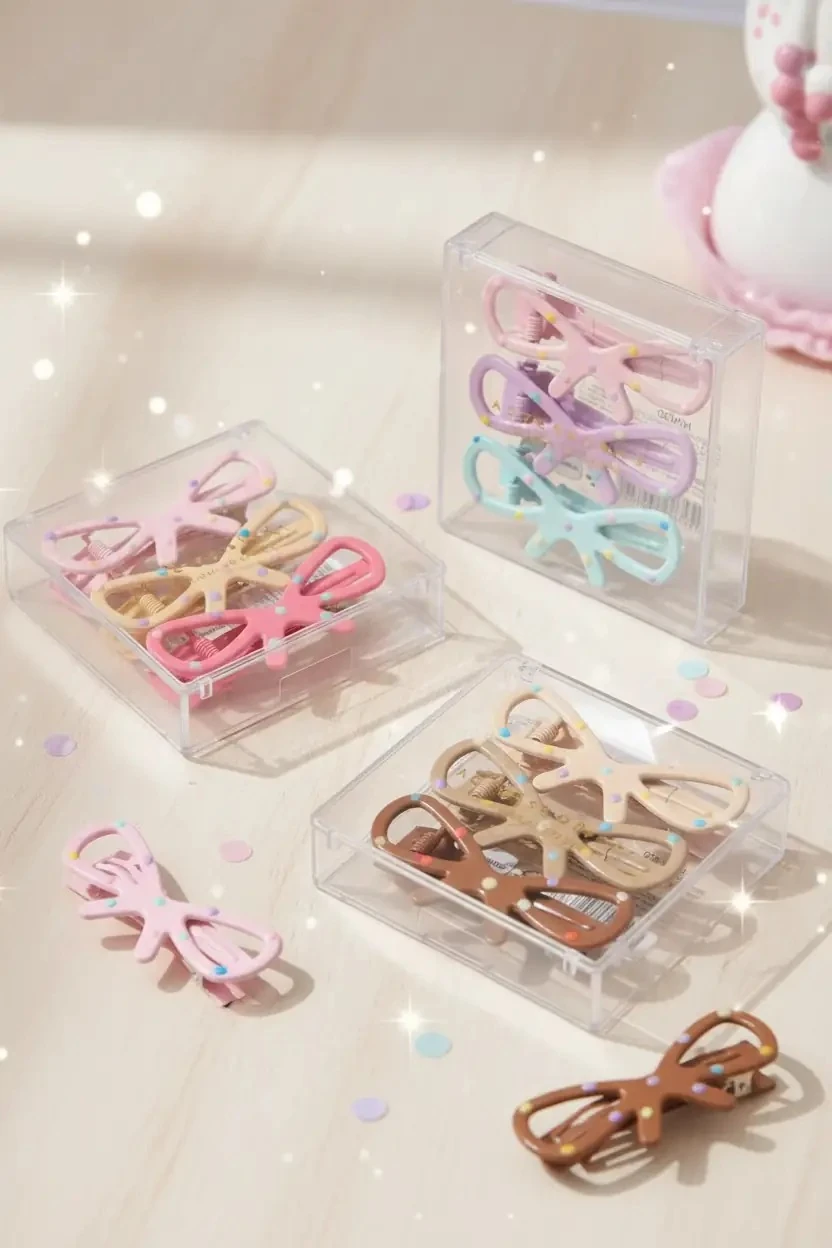 Miniso Lisanslı Saklama Kutulu Basic Serisi Saç Tokaları (3'Lü Paket) – Kompakt & Dayanıklı