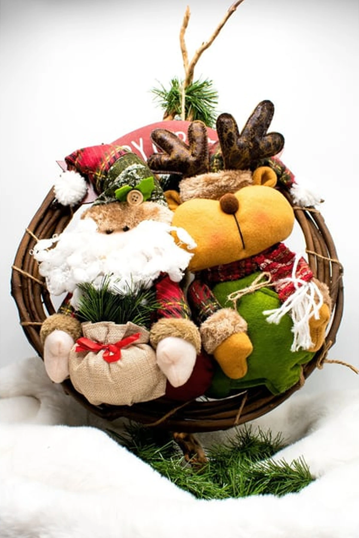 WaldernLuxury Dekoratif Mery Christmas Kapı Geyik Süs