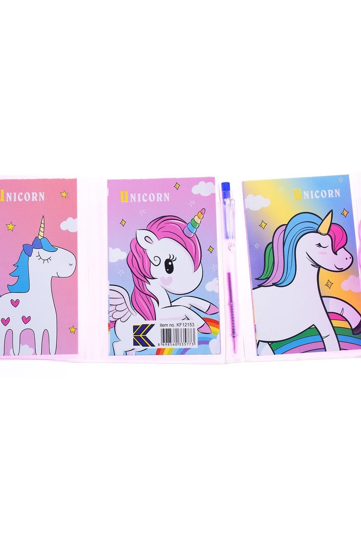 Unicorn Kapaklı Mini Kalemli Not Defteri