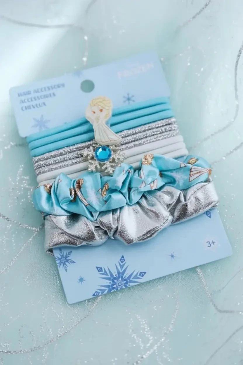 Disney Frozen Lisanslı Karlar Ülkesi Temalı 11'li Saç Lastiği Seti ve Renkli Çocuk Saç Aksesuarları