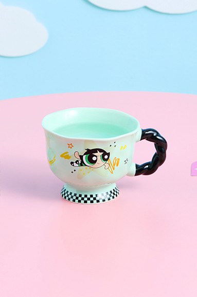 Powerpuff Girls Lisanslı Kulplu Seramik Bardak 330mL (Buttercup)