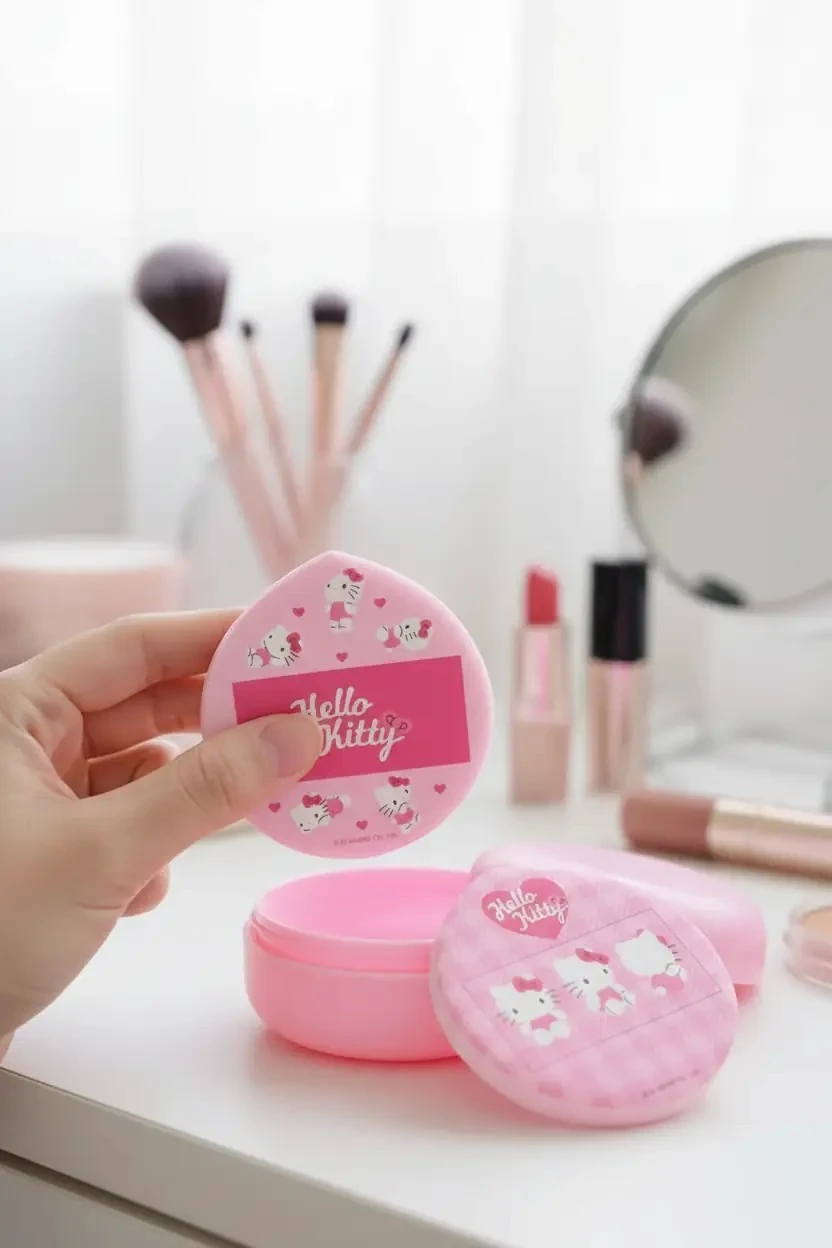 Sanrio Lisanslı Pembe Serisi Pudra Pufları (2 adet) (Hello Kitty)