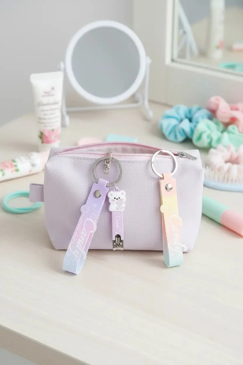 Miniso Lisanslı Macaron Tırnak Makası Kolye – Taşınabilir Bakım 18 Cm