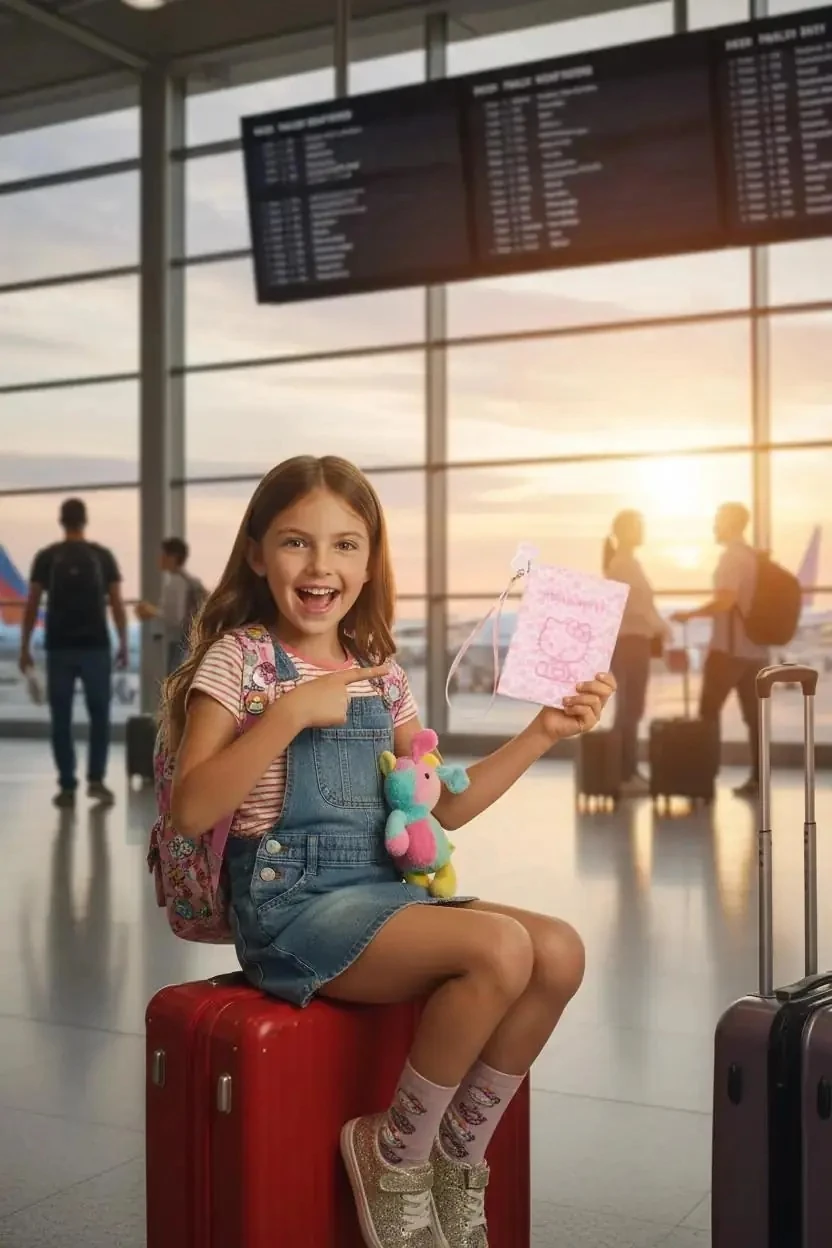 Sanrio Lisanslı Hello Kitty Pasaport Kartlık Pembe – Leopar Desenli 14 Cm