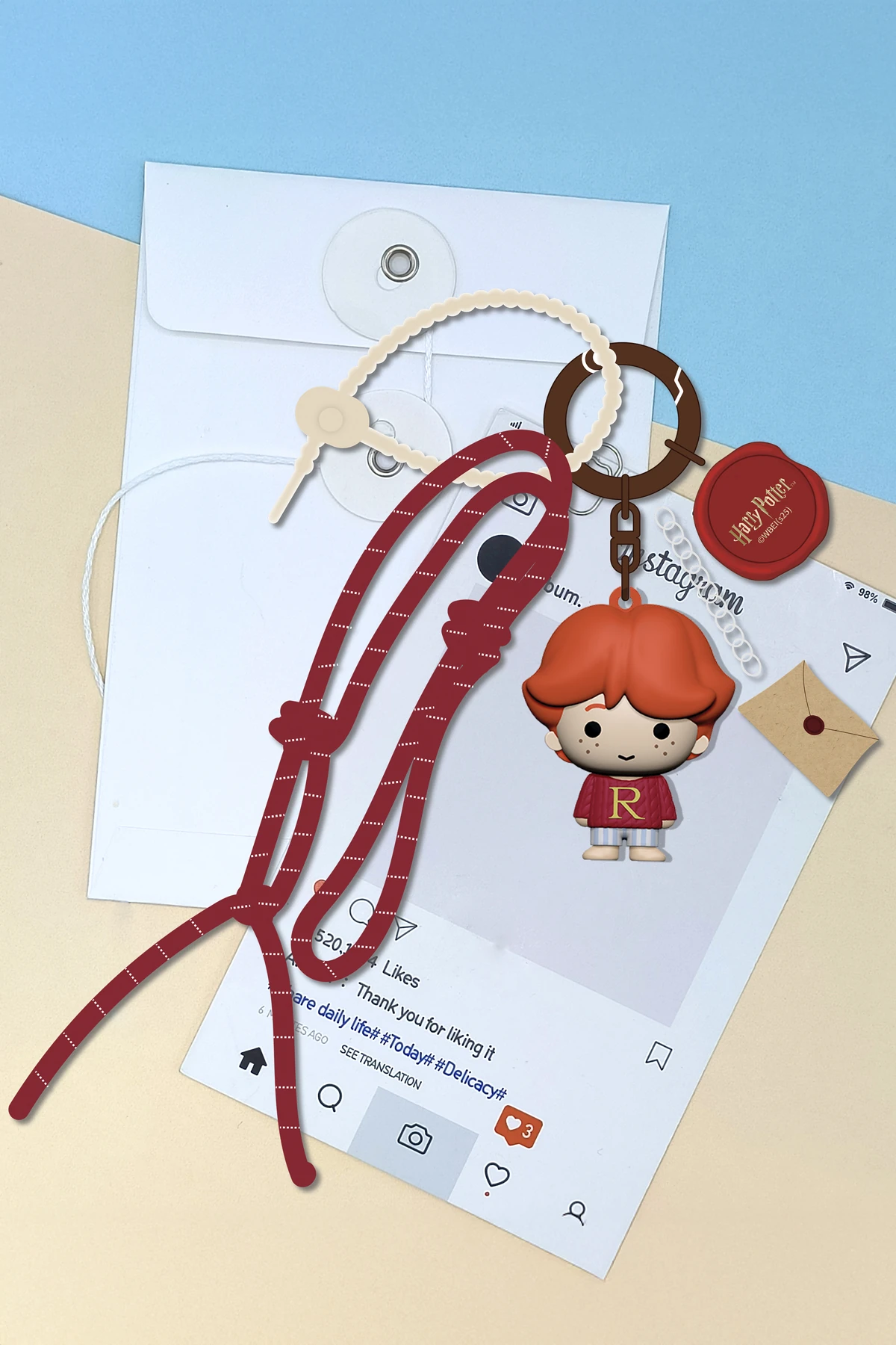 Harry Potter Lisanslı Kazaklı Figür Anahtarlık (Ron)