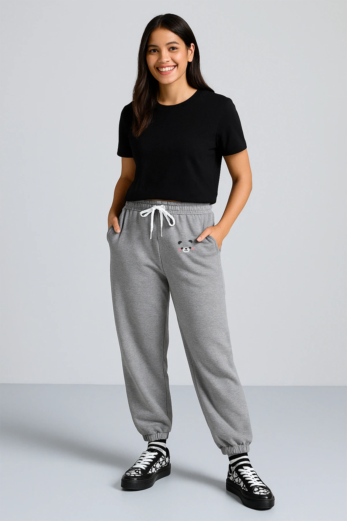 Sheforshe Ss23 210281 Kadın Eşofman Gri Melanj L/Xl