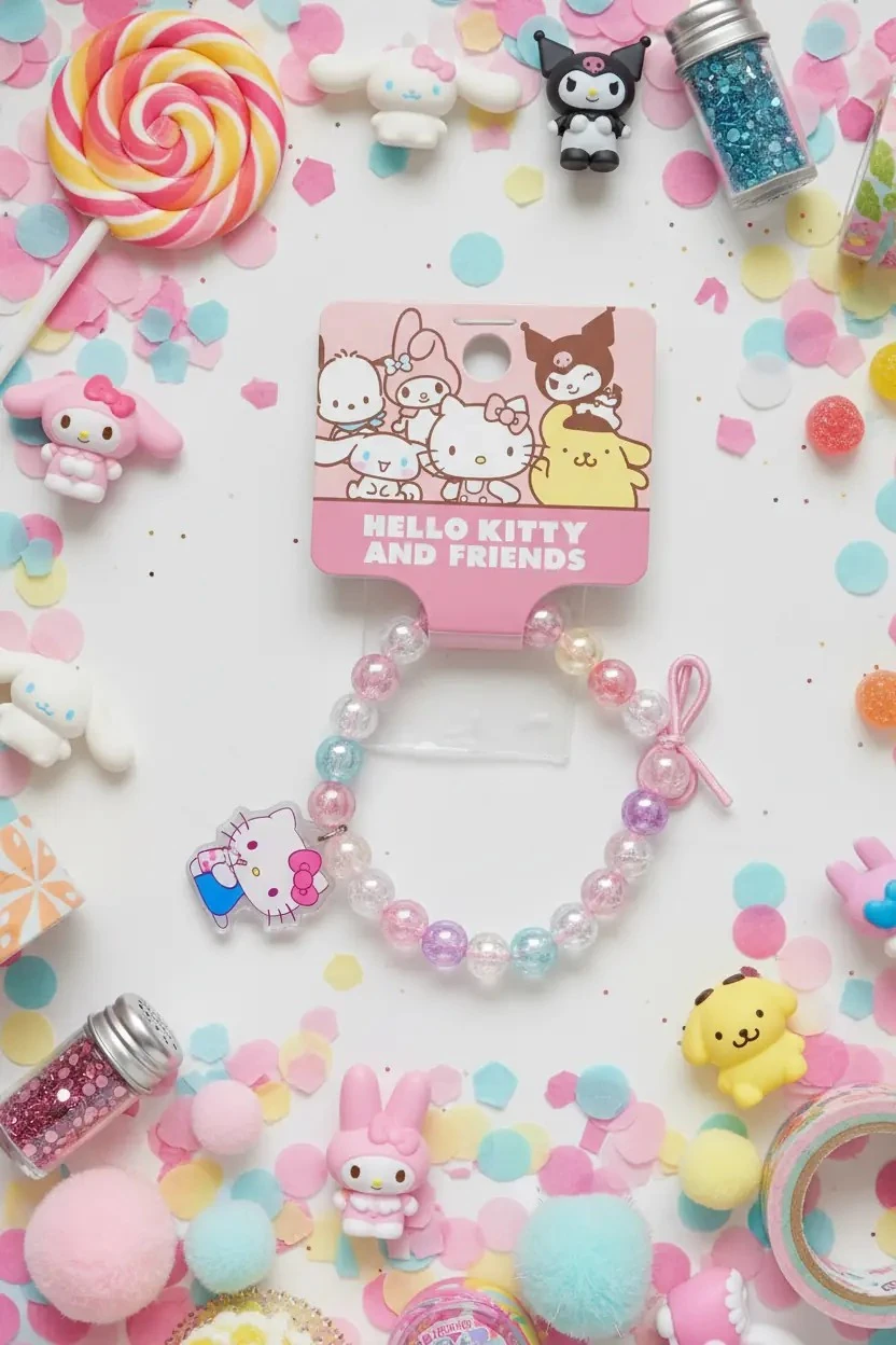 Sanrio Lisanslı Hello Kitty ve Arkadaşları Serisi Boncuklu Toka