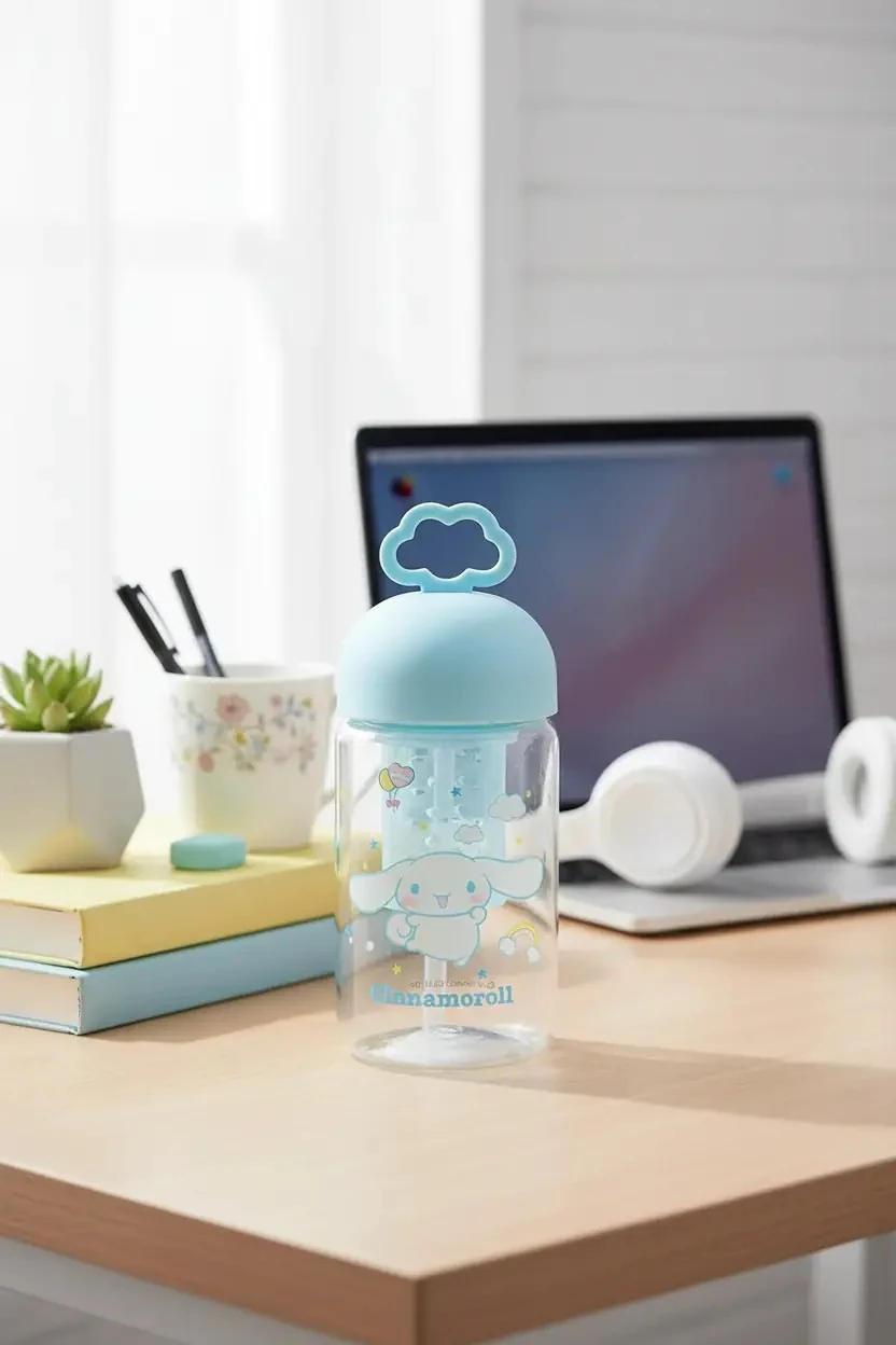 Sanrio Lisanslı Cinnamoroll Süzgeçli Borosilikat Cam Şişe 350 ML