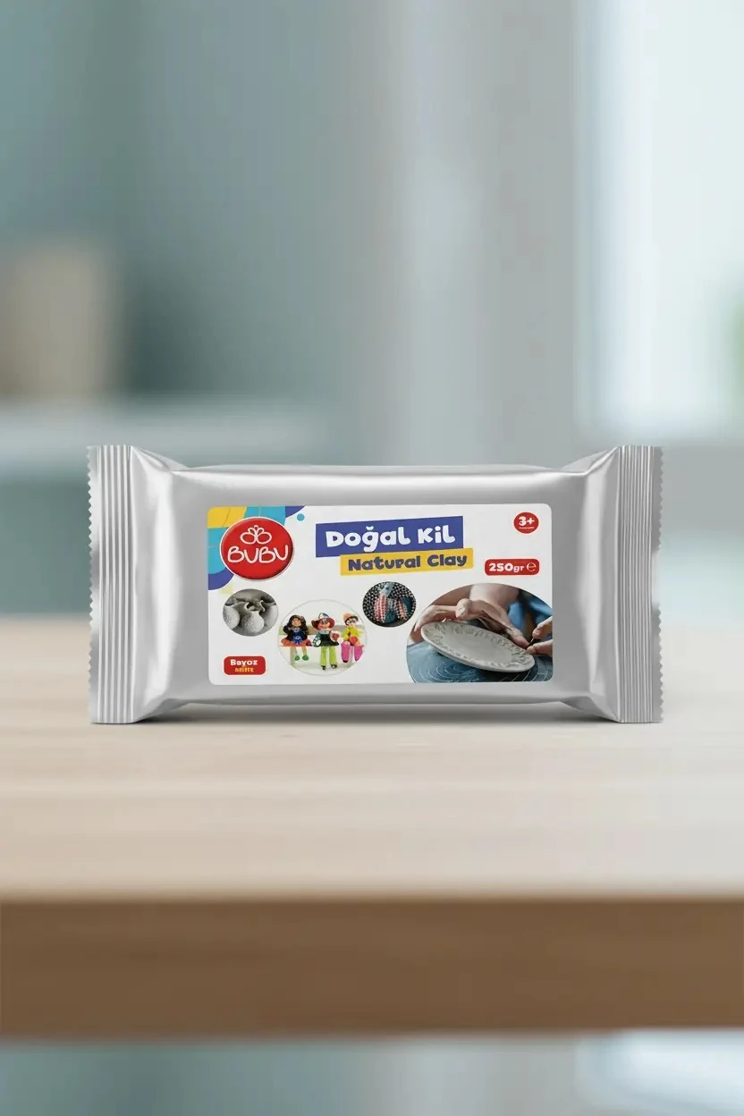 Bu-Bu Doğal Kil 250 gr – Beyaz Şekillendirme ve Hobi Kili