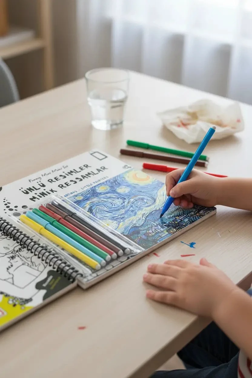 Akademi Çocuk Mini Funny Mat Ünlü Resimler – 6 Kalemli Minik Ressamlar Seti