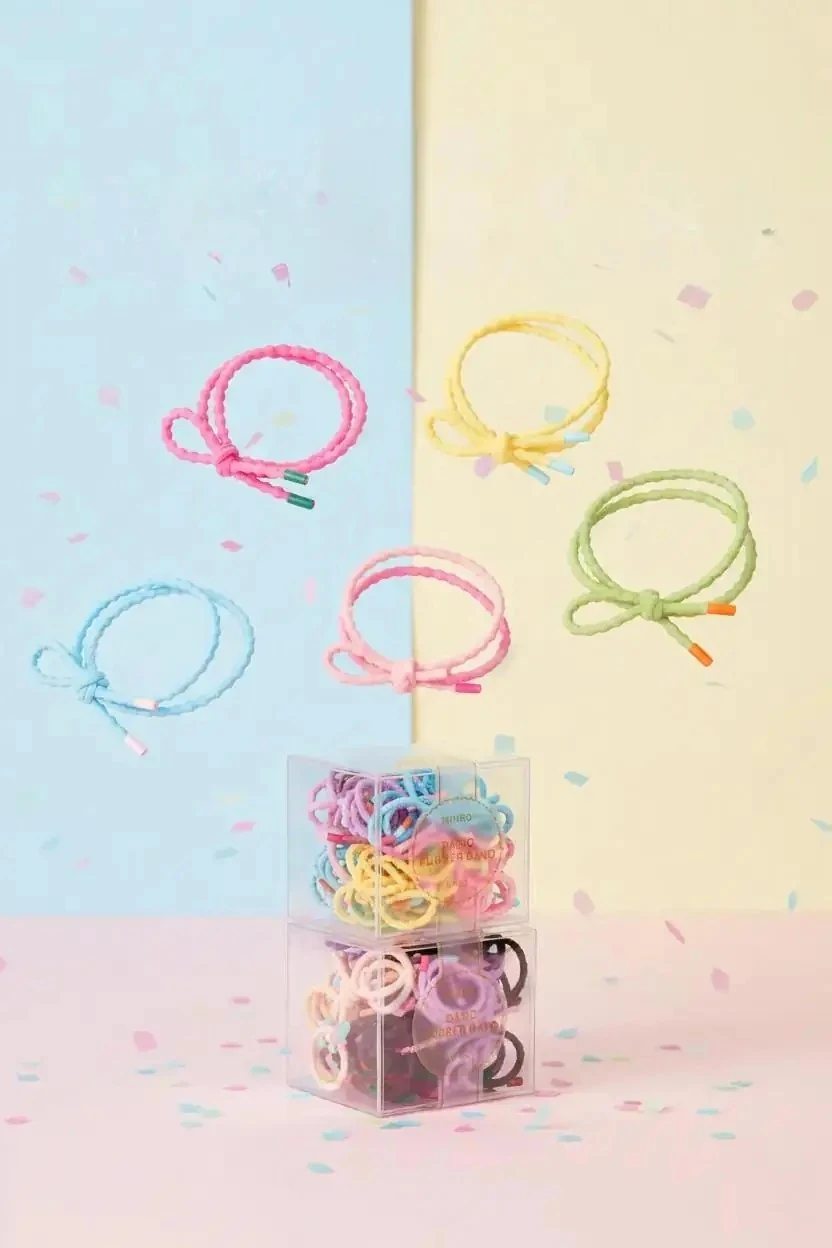 Miniso Lisanslı Kutulu Düğümlü Saç Tokaları (15 Adet) – Esnek & İz Bırakmayan Saç Lastiği