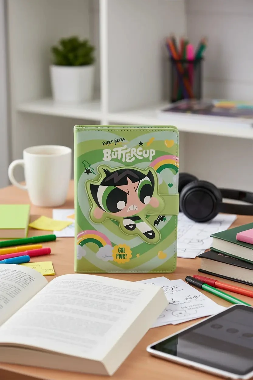 Powerpuff Girls Lisanslı Manyetik Kapaklı Not Defteri (Butterfly)