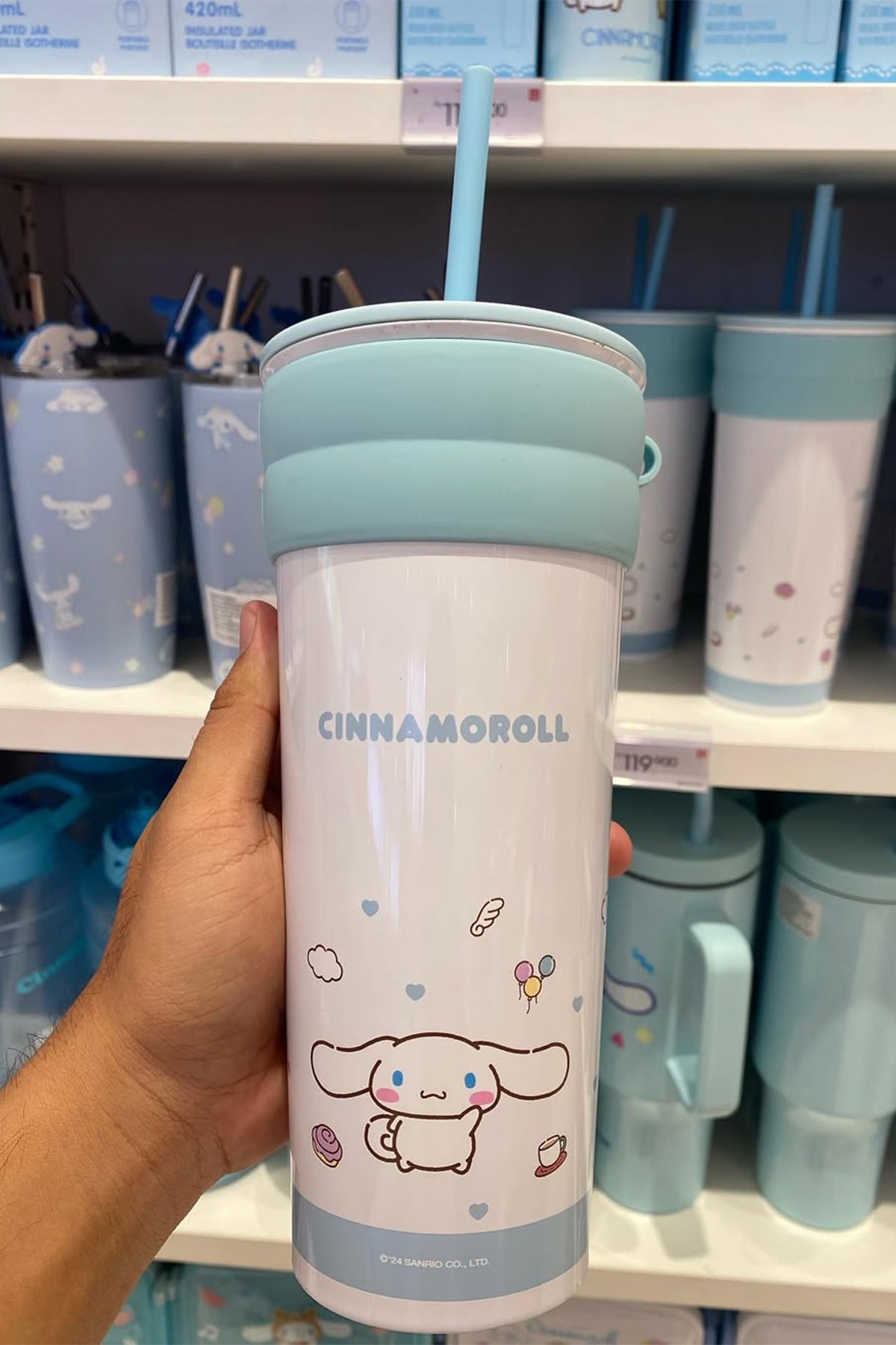 Sanrio Lisanslı Askılı ve Pipetli Paslanmaz Çelik Matara 800 ML