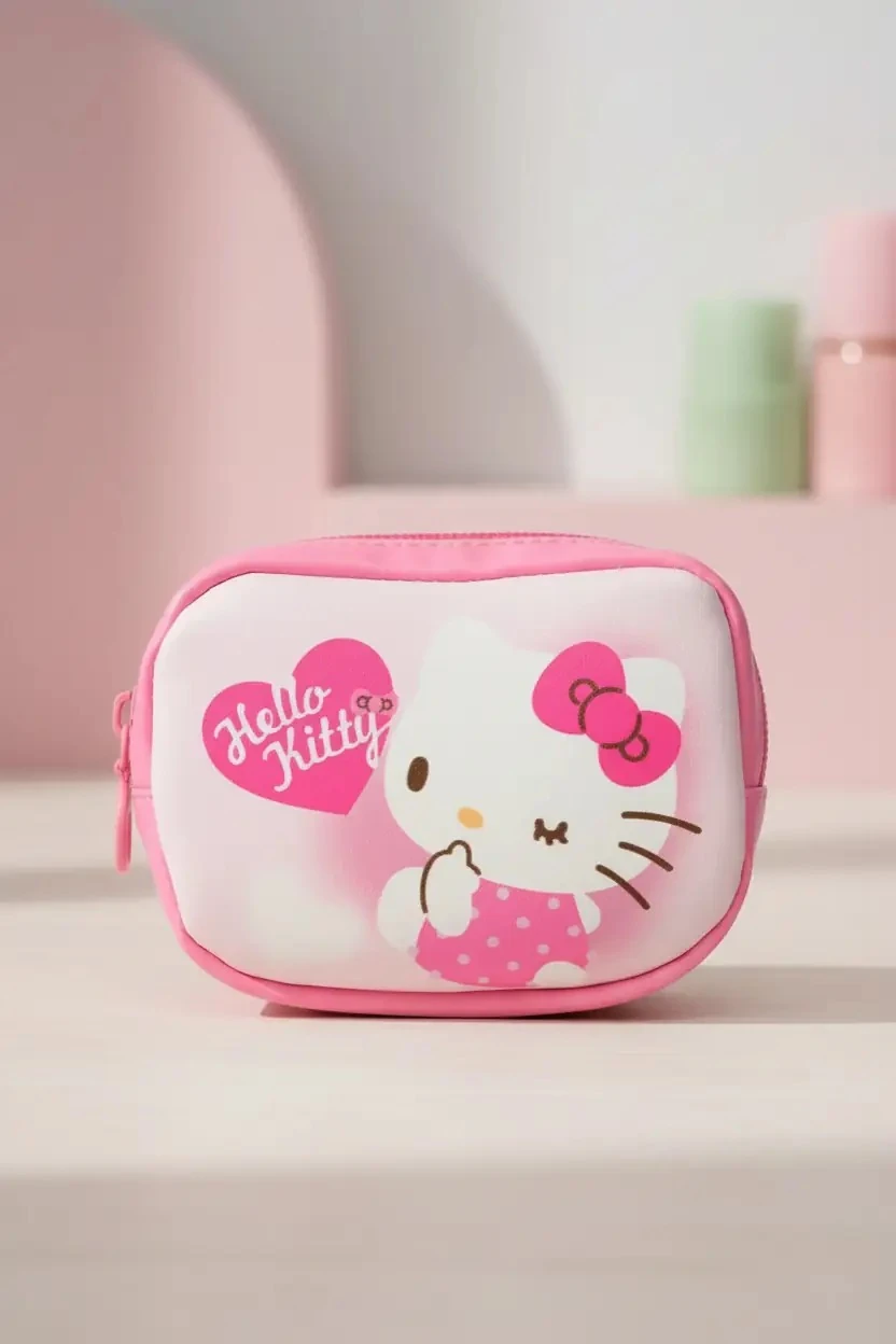 Hello Kitty Lisanslı Bozuk Para Cüzdanı – Canlı Pembe & Kompakt Tasarım