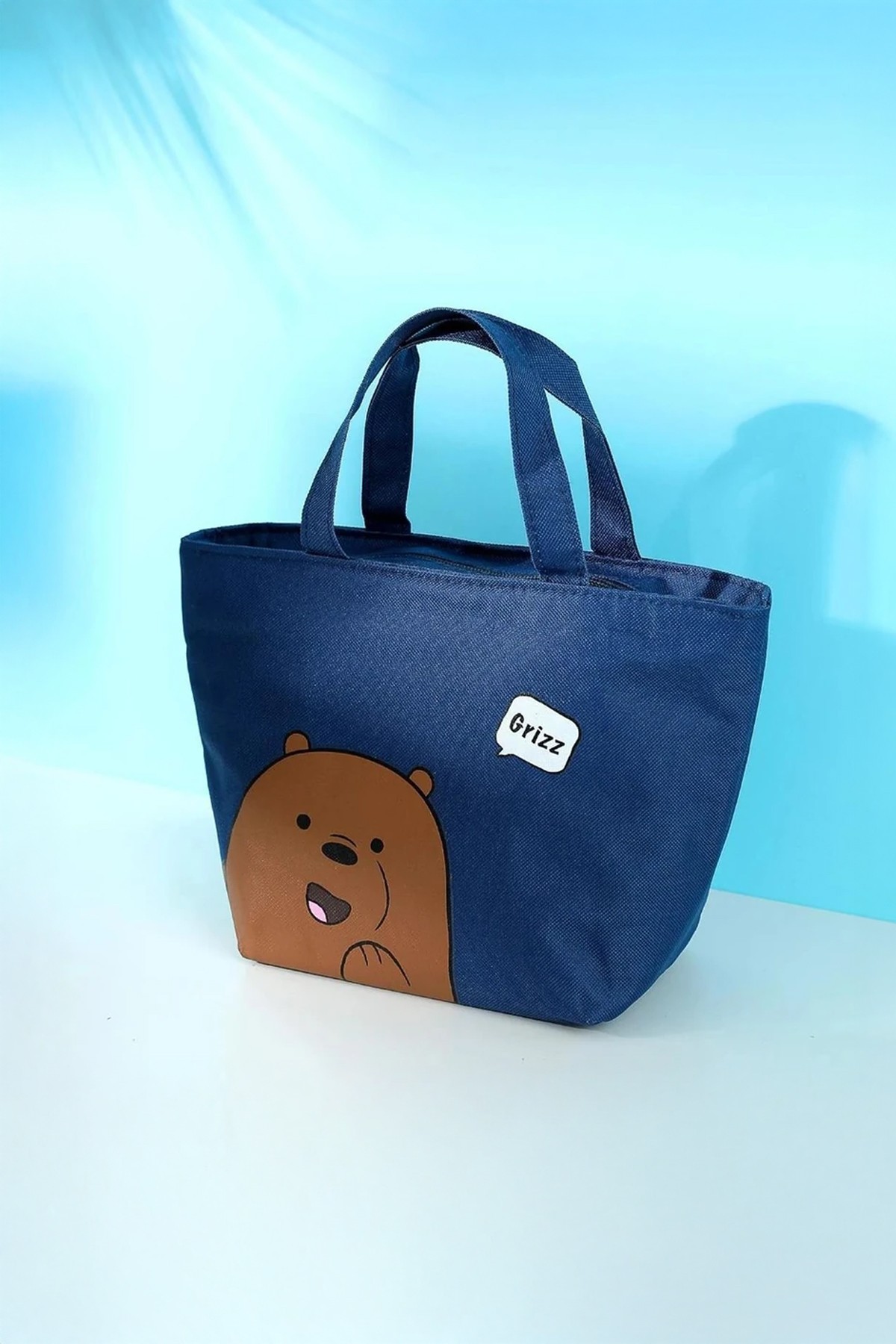 We Bare Bears Lisanslı Klasik Yiyecek Çantası - Boz Ayı