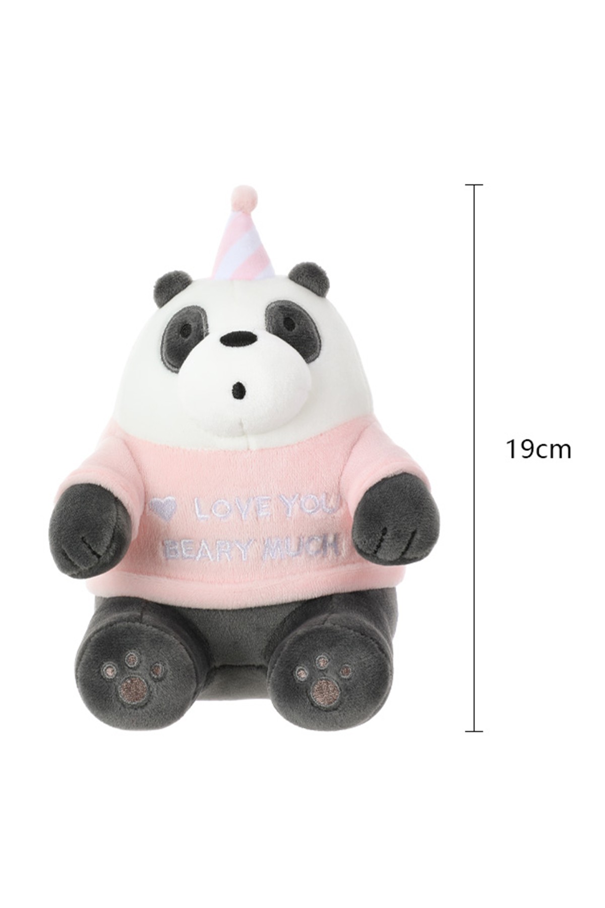 We Bare Bears Lisanslı Doğum Günü Şapkalı Yumuşak Bebek - Panda