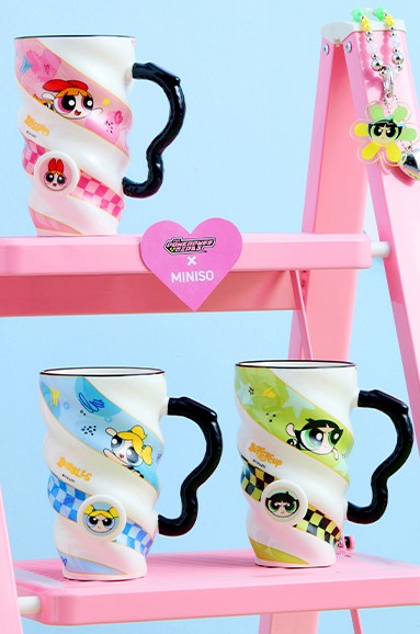 Powerpuff Girls Lisanslı Spiral Seramik Bardak 440mL (Bubbles)