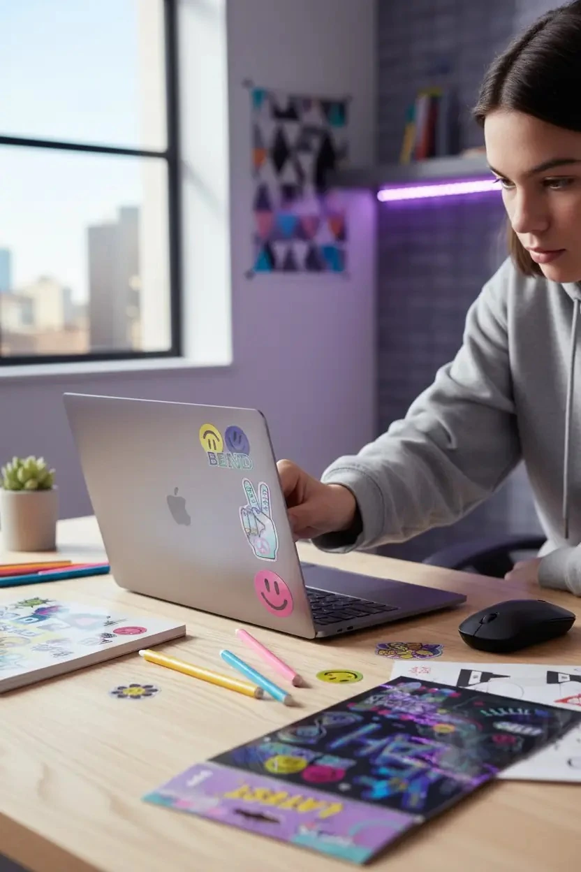 Gıpta Super Cool Hologramlı Sticker Seti – 3D Parlak Efektli Defter Ve Laptop Çıkartması 21 CM