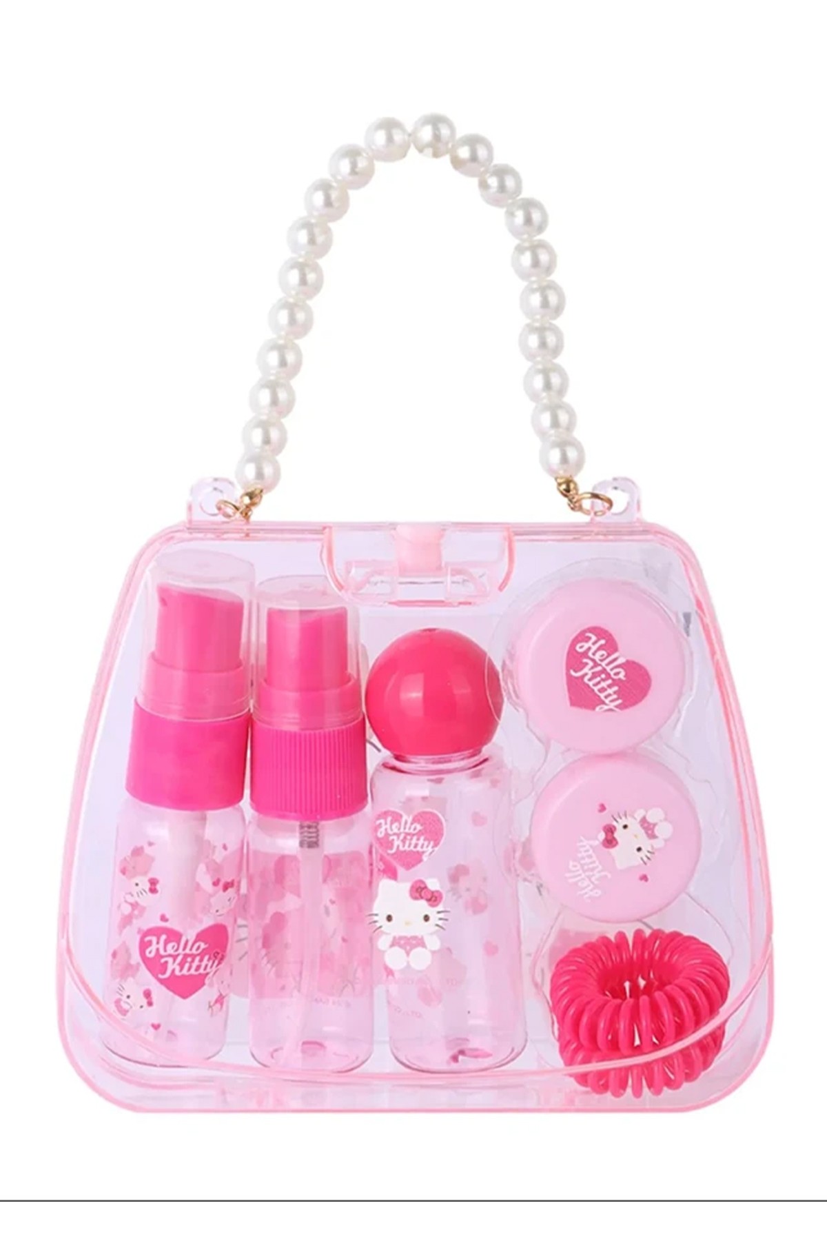 Sanrio Lisanslı Hello Kitty Pembe Serisi 7'li Seyahat  Seti