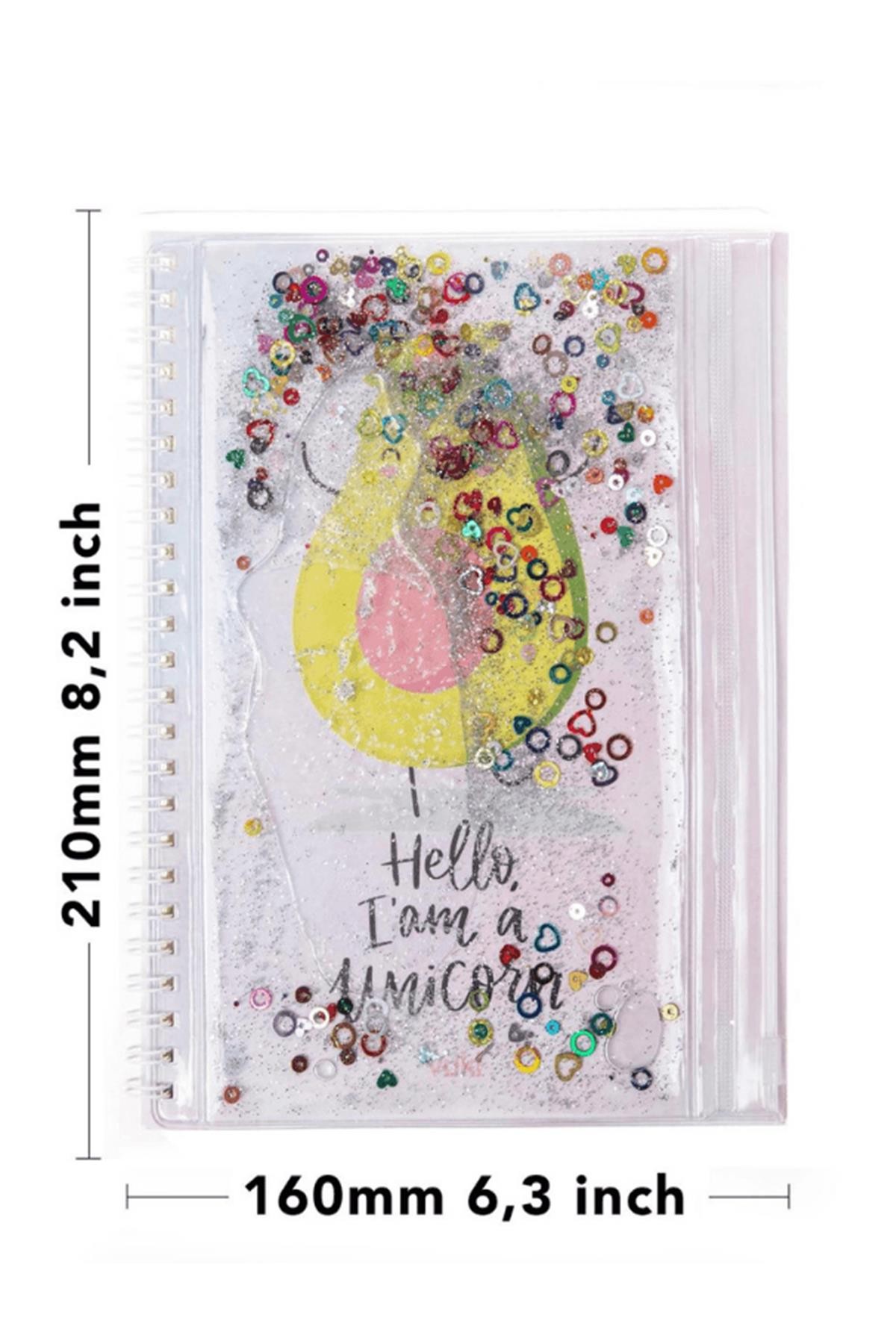 Vuki Avokadoa5 Boy Simli Ve Sulu Kapaklı Defter Telli