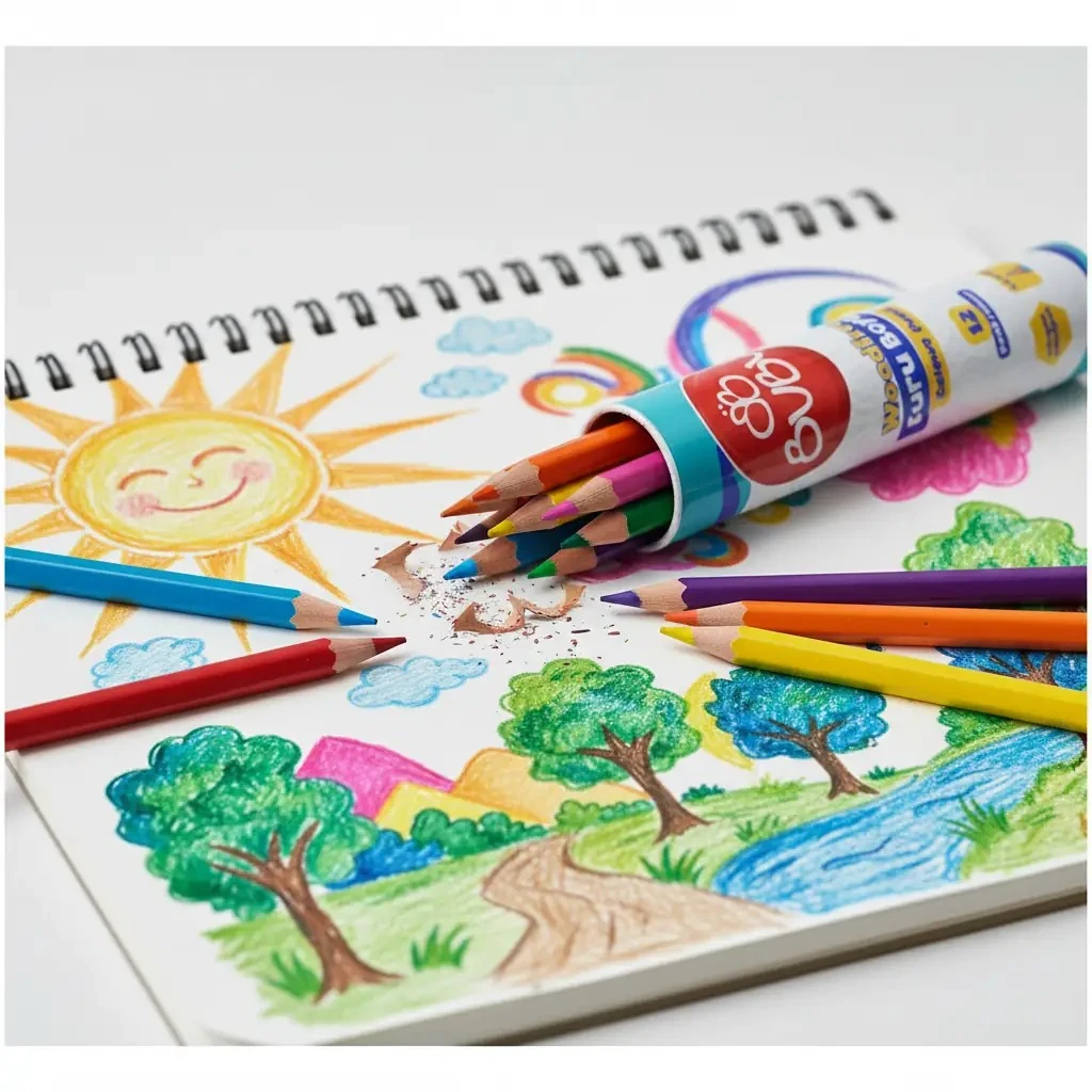 Bu-Bu Woodfree Kuru Boya Seti 12'li – Kırılmaya Dirençli Tüp Ambalaj (18 Cm)