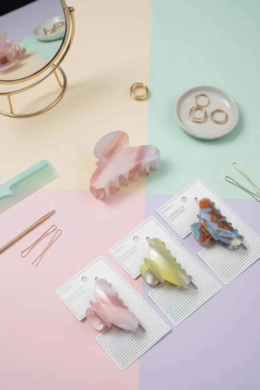 Miniso Lisanslı Degrade Renk Geçişli Selüloz Asetat Saç Klipsi Toka