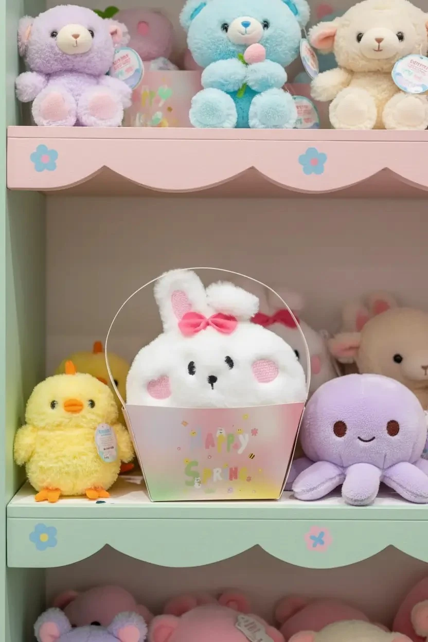 Miniso Lisanslı İlkbahar Koleksiyonu Çantalı Peluş Tavşan 14 Cm
