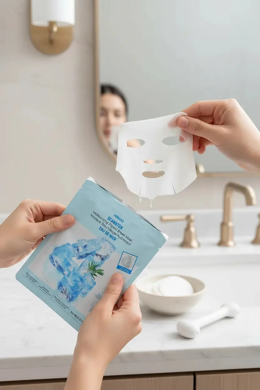 Miniso Lisanslı Deniz Suyu Nemlendirici Yüz Maskesi – Ferah ve Yumuşak Bakım