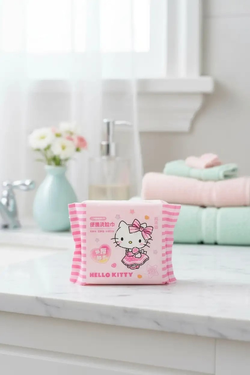 Sanrio Lisanslı Hello Kitty İnci Dokulu Kuru Mendil (25 Mendil)