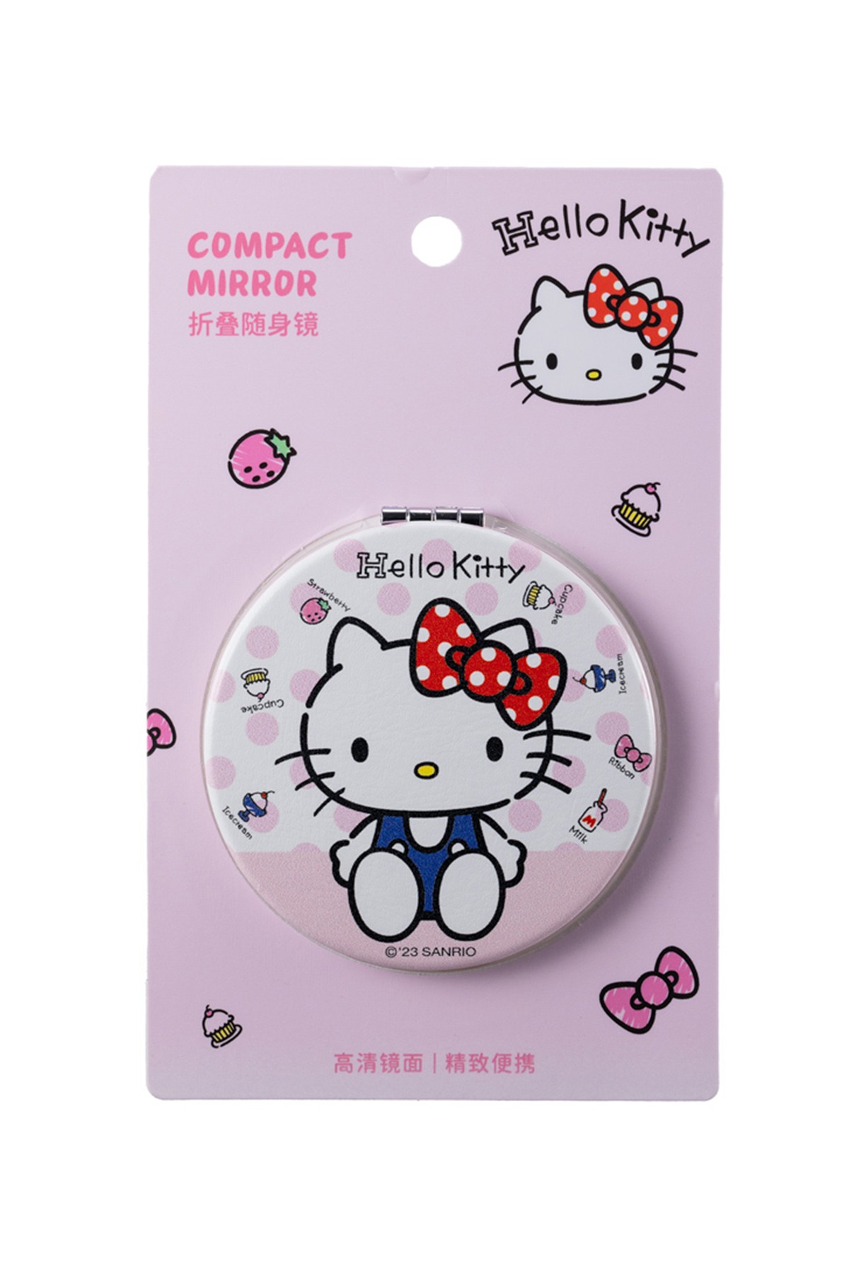 Hello Kitty Lisanslı Çift Taraflı Katlanabilir Ayna (Yuvarlak)