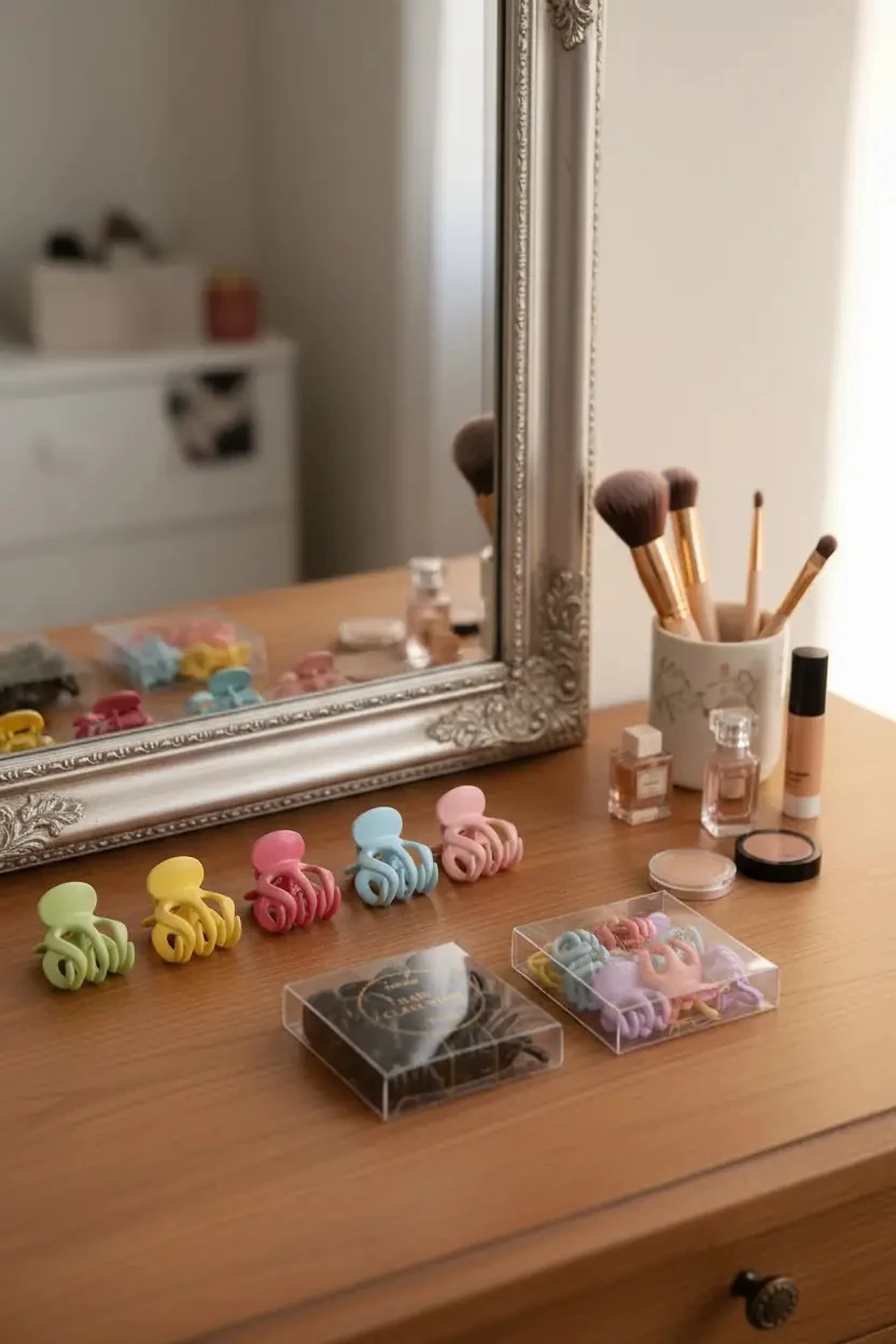 Miniso Lisanslı Mini Saç Mandalı Seti (12'li) – Pratik Küçük Toka Seti