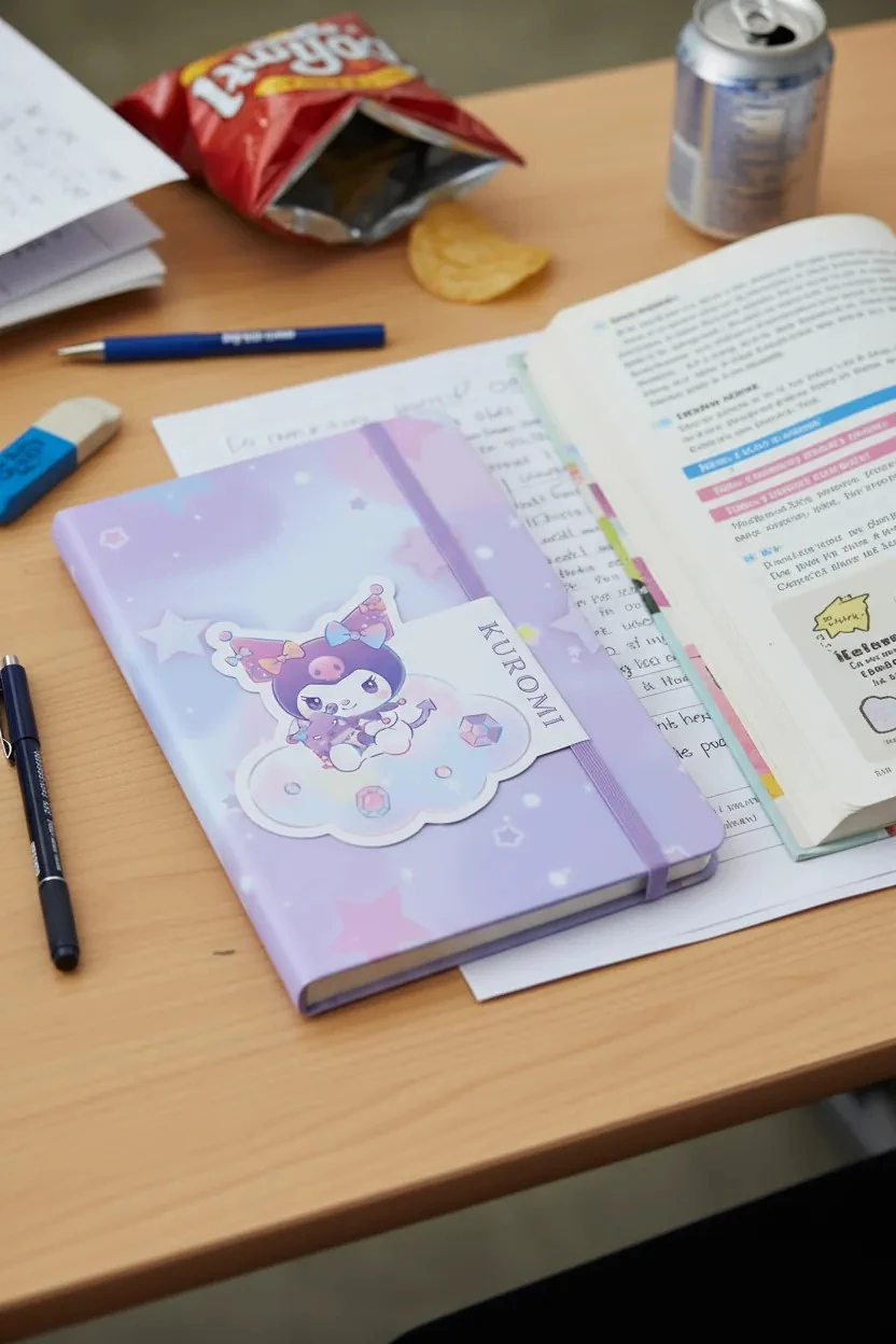 Sanrio Lisanslı A5 Lastikli Ciltli Defter (80 Yaprak) - Kuromi