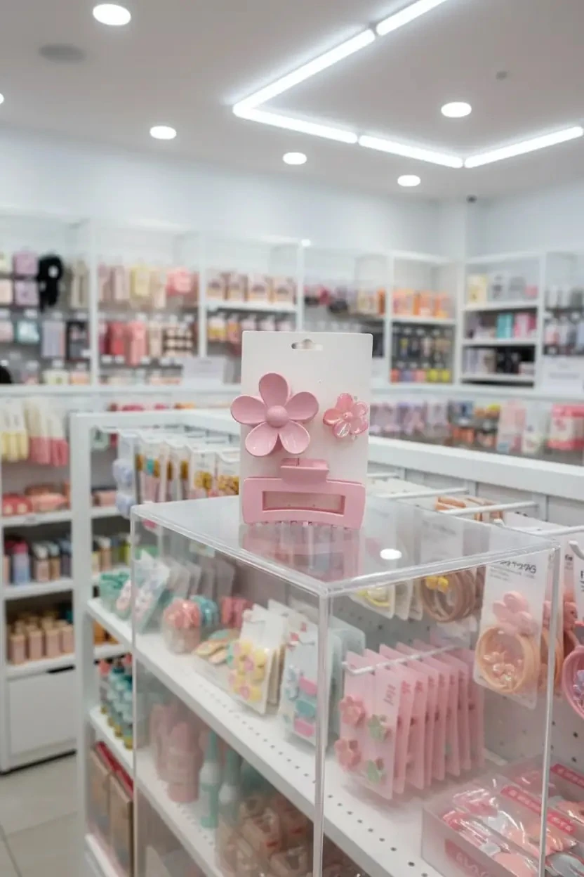 Pembe Çiçek Toka Seti (3 Adet)